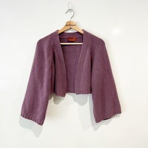 Missoni Cashmere Chunky Crop Purple Cardigan Y2K